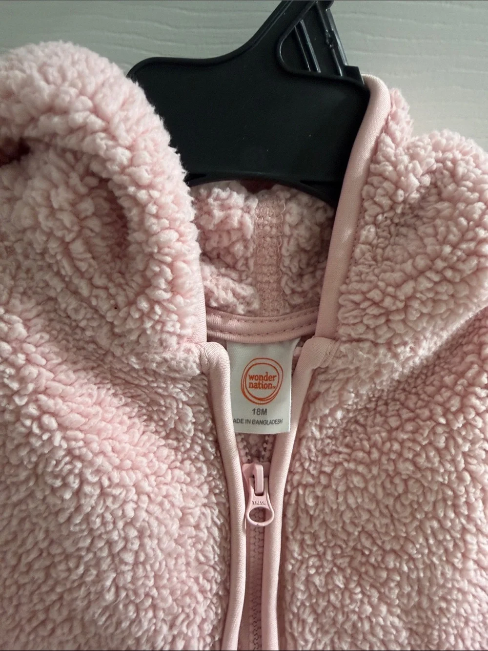 wonder nation Light Pink Sherpa Zip Hoodie